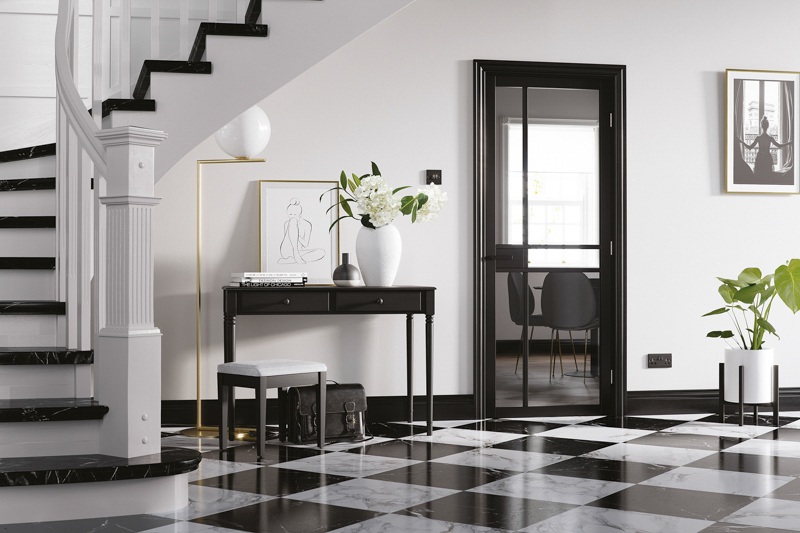 Soho Black Geometric Internal Door