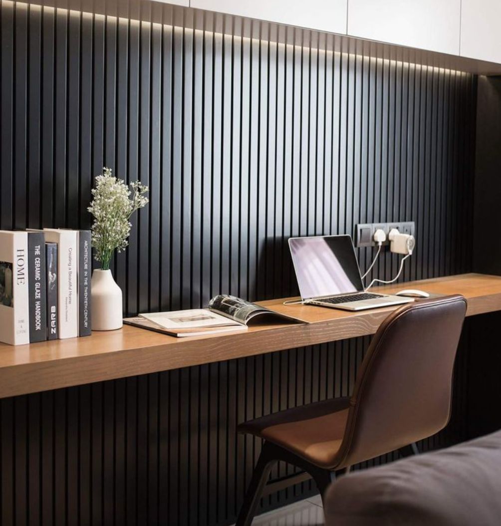Black Slat Wall Panelling