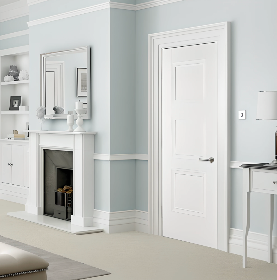 Kensington Three Panel White Internal Door