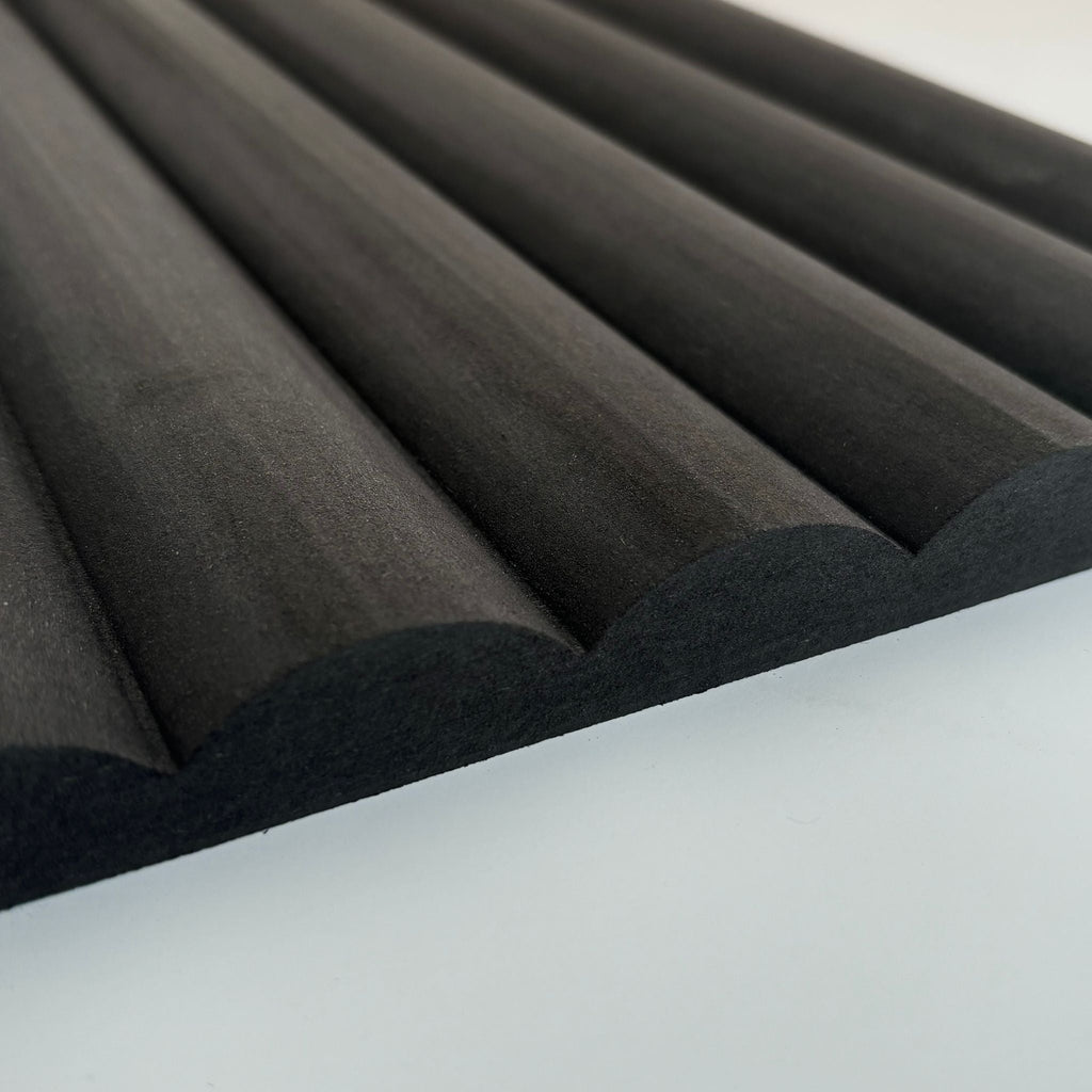 Black Ribbed Wall Panelling