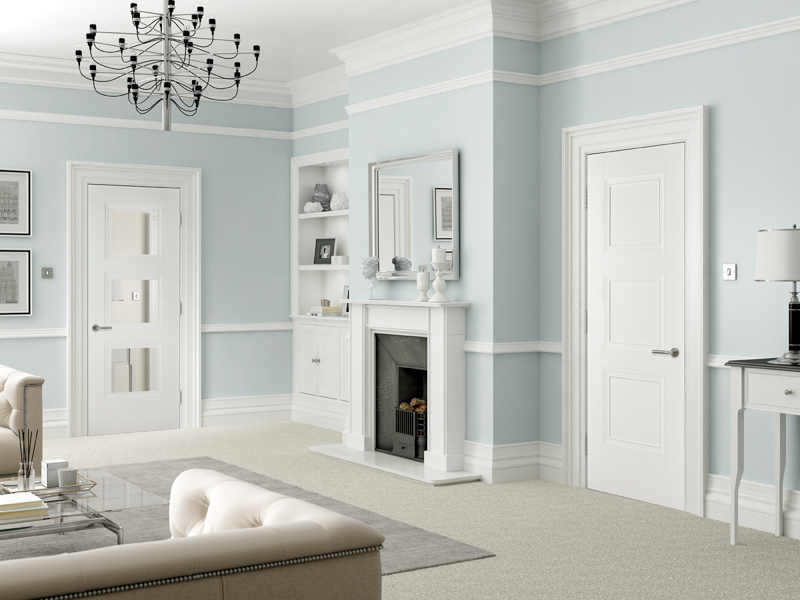 Kensington Three Panel White Internal Door