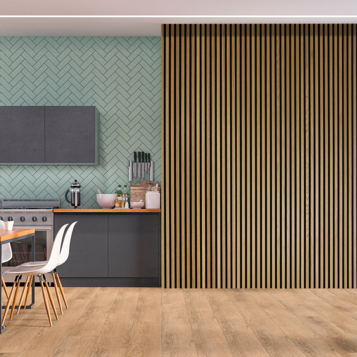 Acoustic Slat Wall Panels - Natural Oak