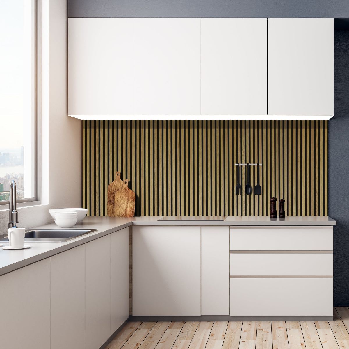 Acoustic Slat Wall Panels - Natural Oak
