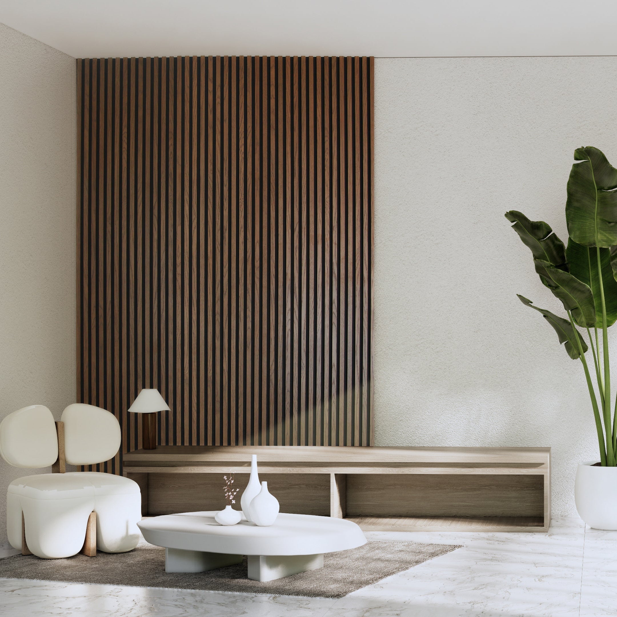 Acoustic Slat Wall Panelling - Walnut