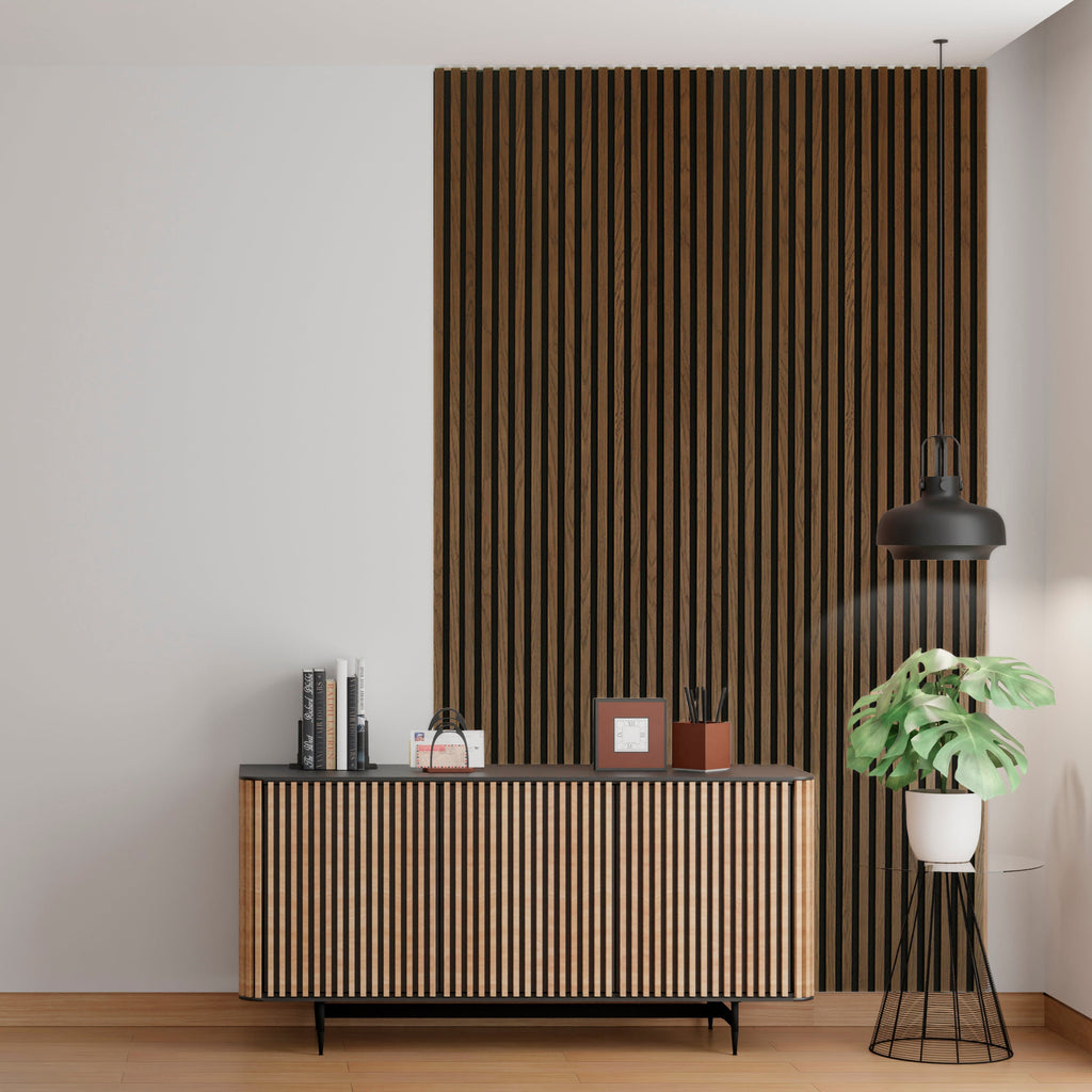 Acoustic Slat Wall Panels - Walnut