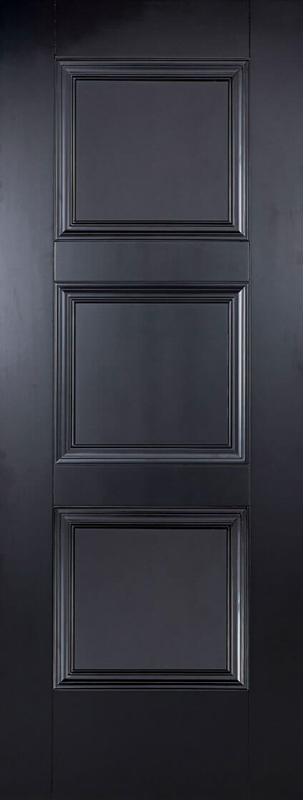 Kensington Three Panel Black Internal Door