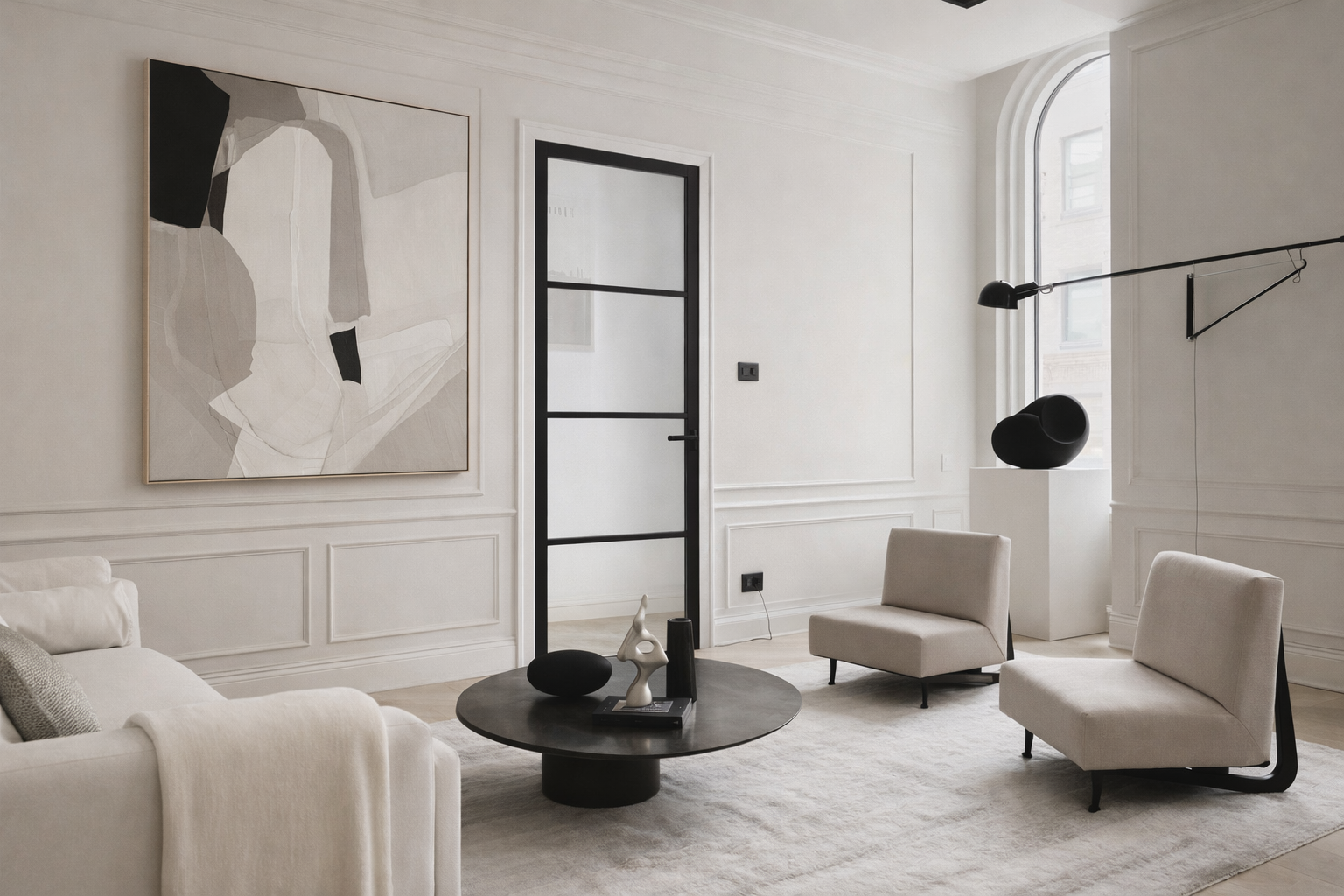 Soho Black 4 Panel Internal Door