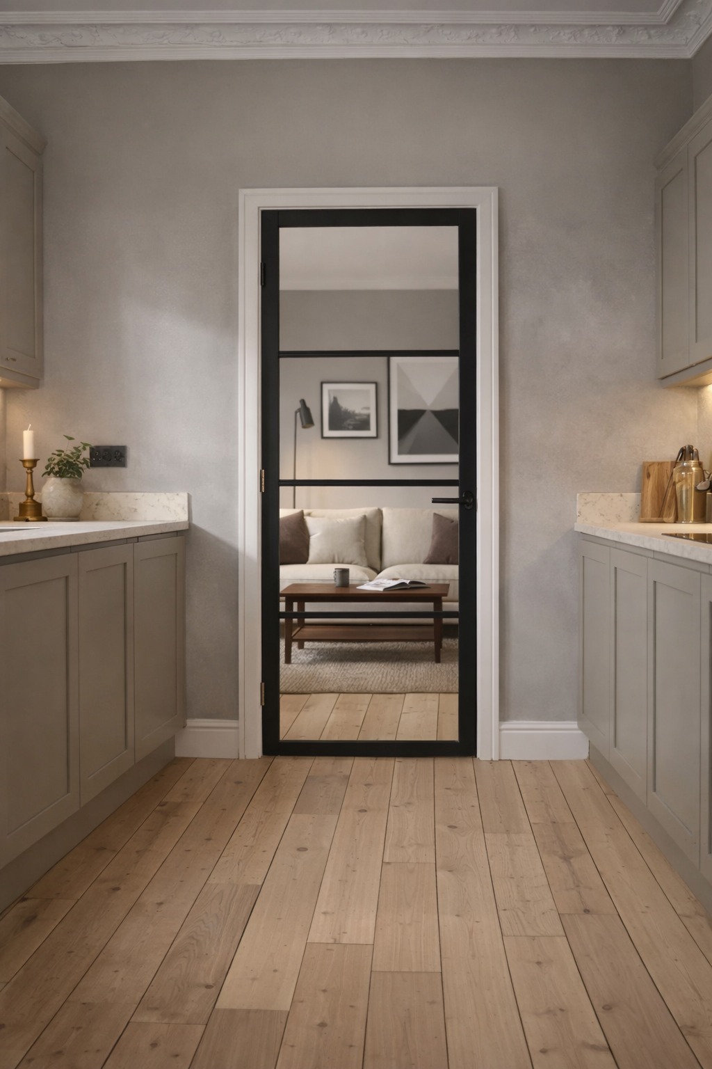 Soho Black 4 Panel Internal Door