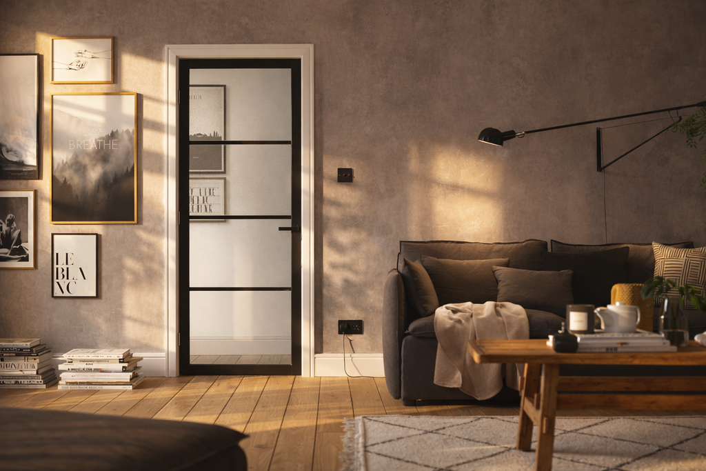 Soho Black 4 Panel Internal Door