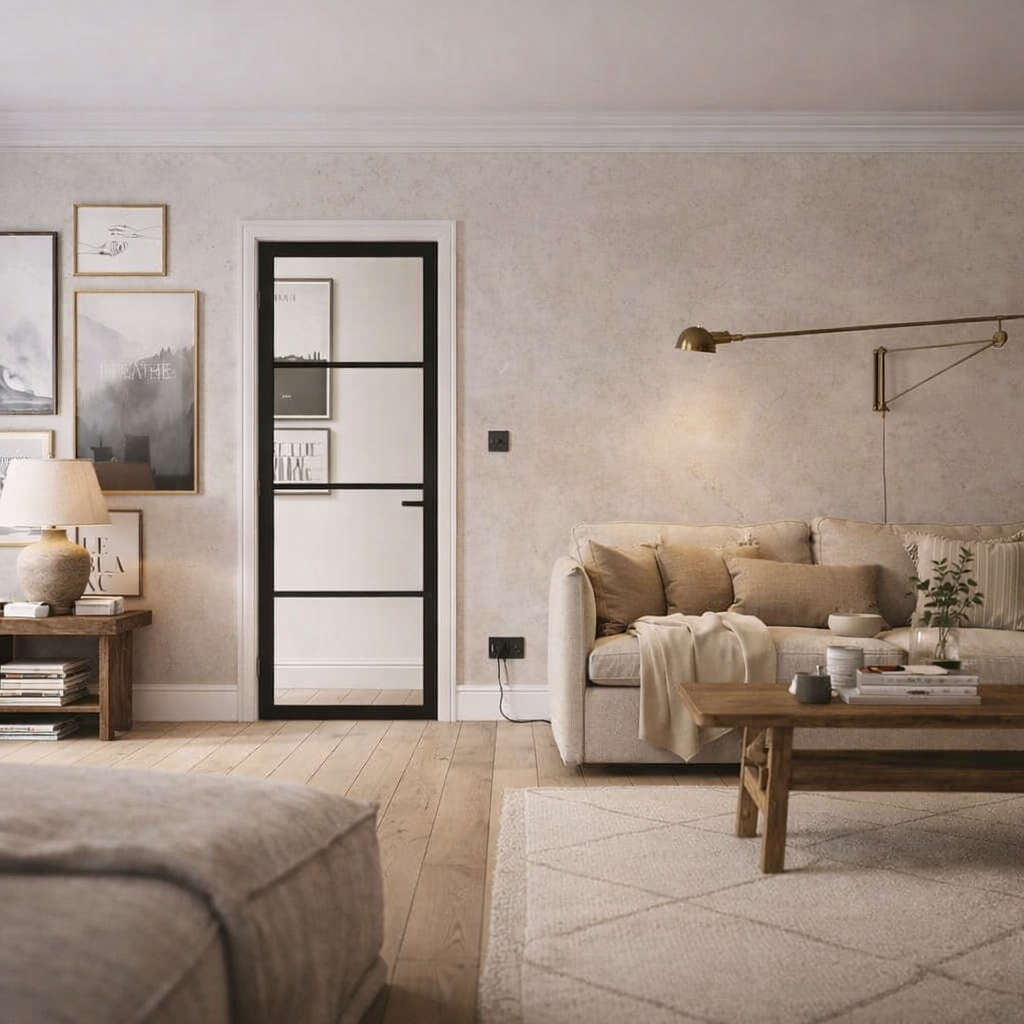 Soho Black 4 Panel Internal Door