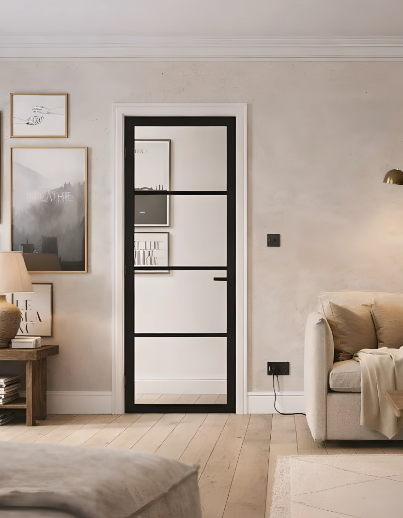 Soho Black 4 Panel Internal Door