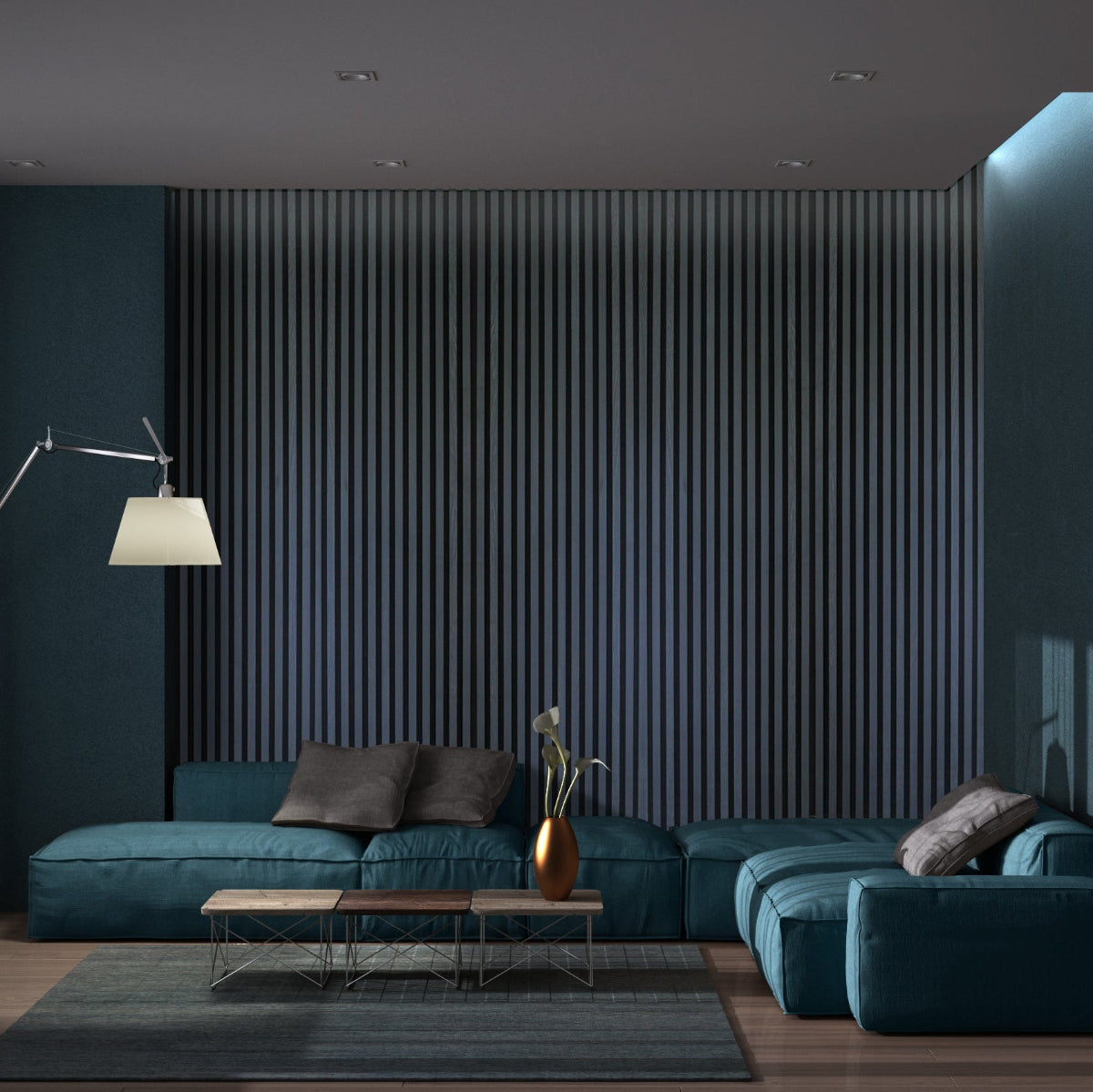 Acoustic Slat Wall Panels - Charcoal