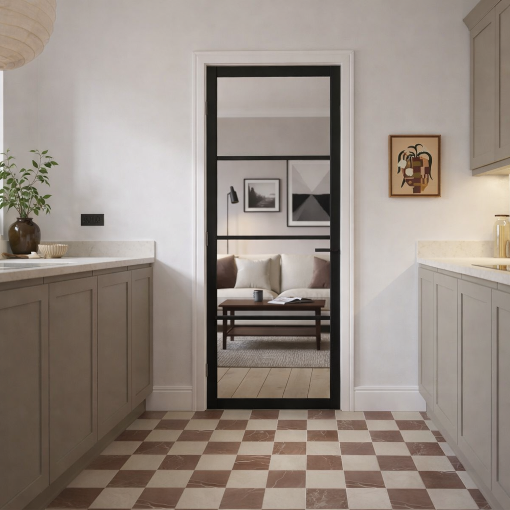 Soho Black 4 Panel Internal Door