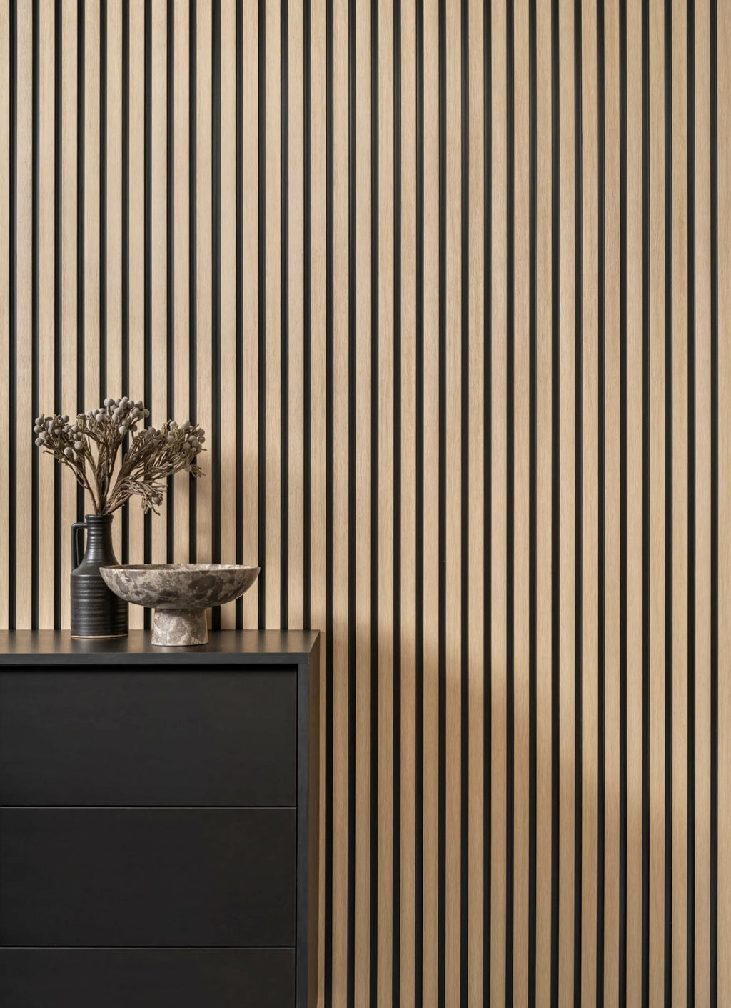 Waterproof Light Oak Slat Wall Panels
