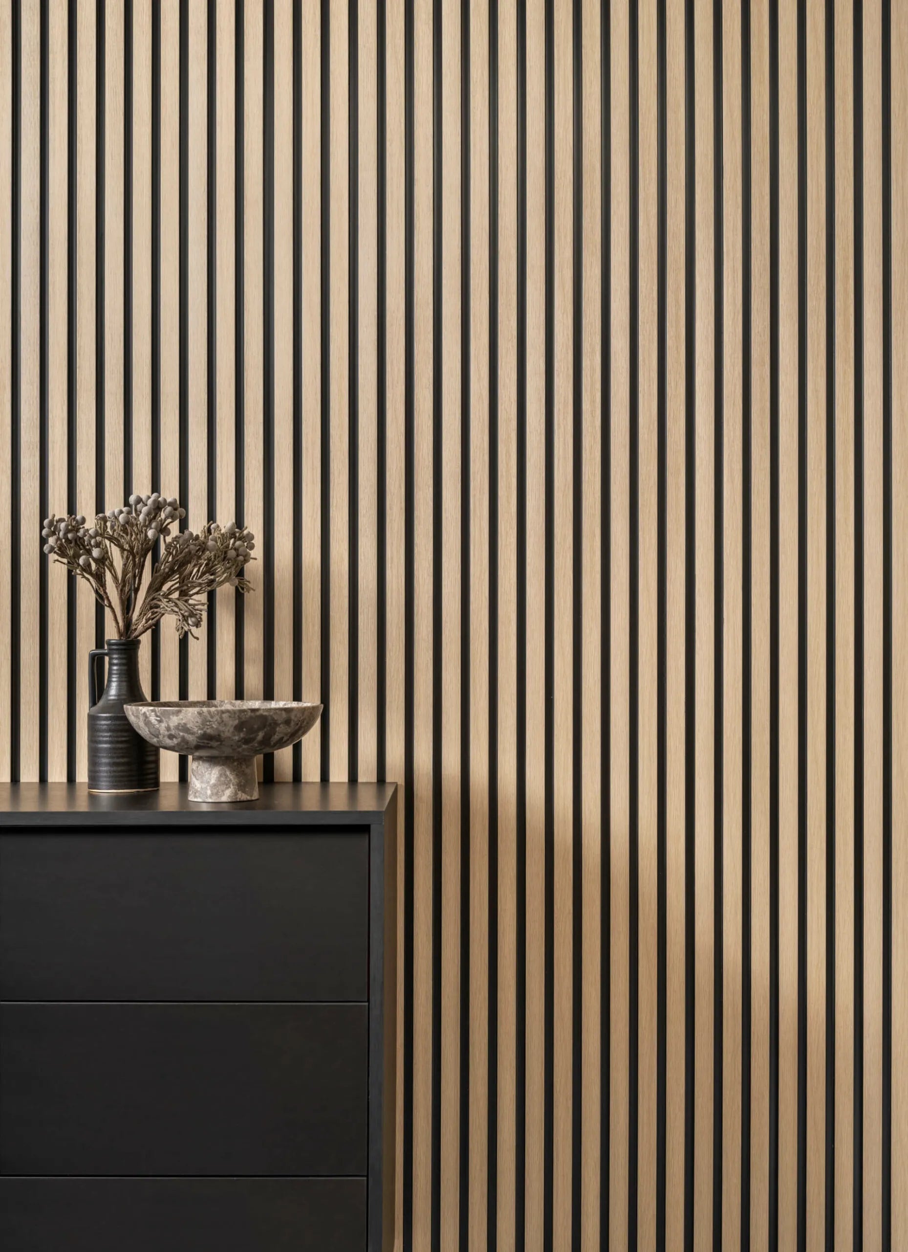 Waterproof Light Oak Slat Wall Panels