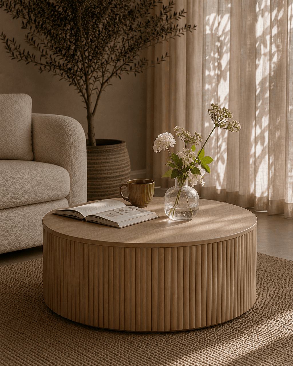 Oak Ribbed Flexible Wall Panels