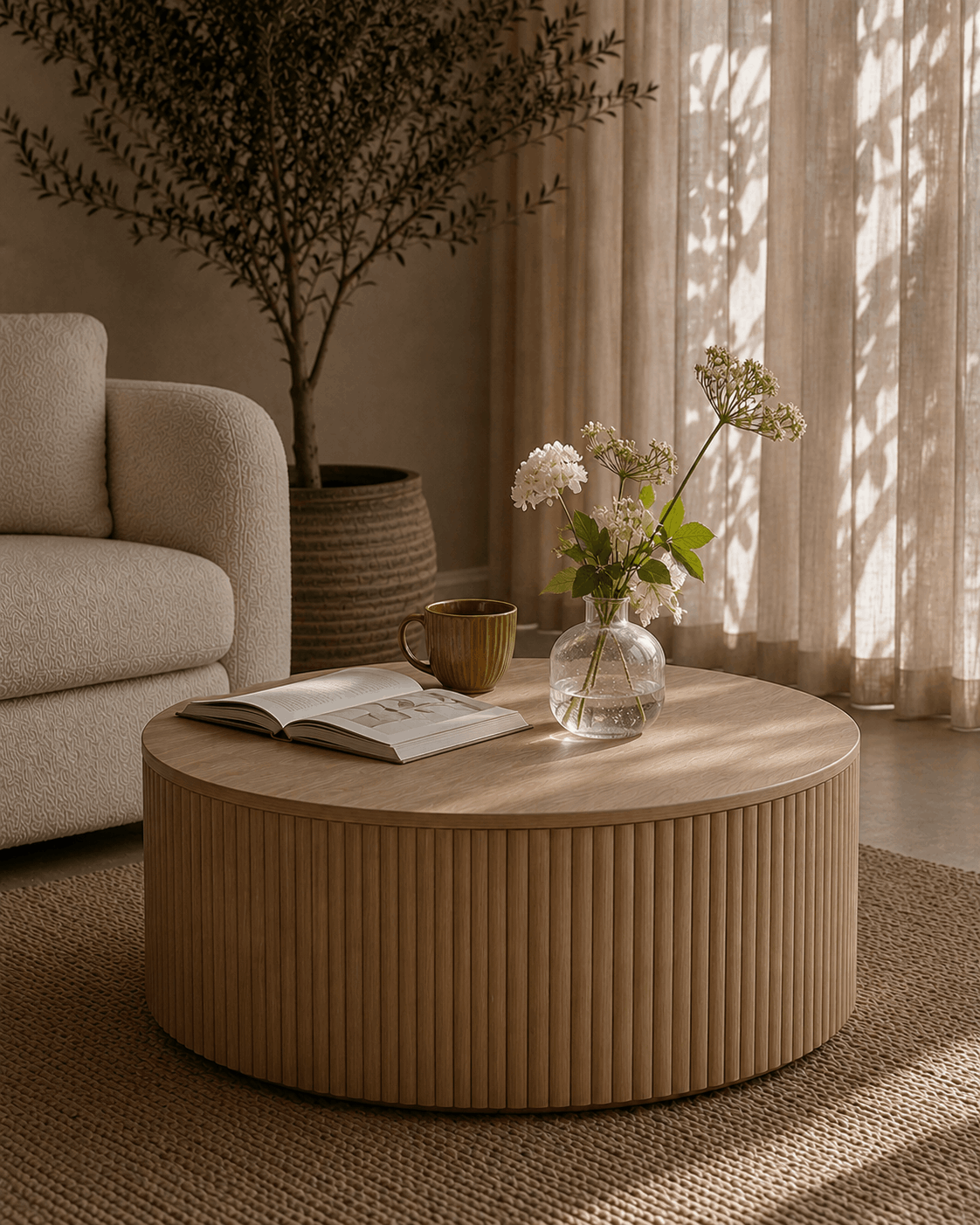 Oak Ribbed Flexible Wall Panels