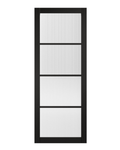Soho Black 4 Panel Ribbed Internal Door