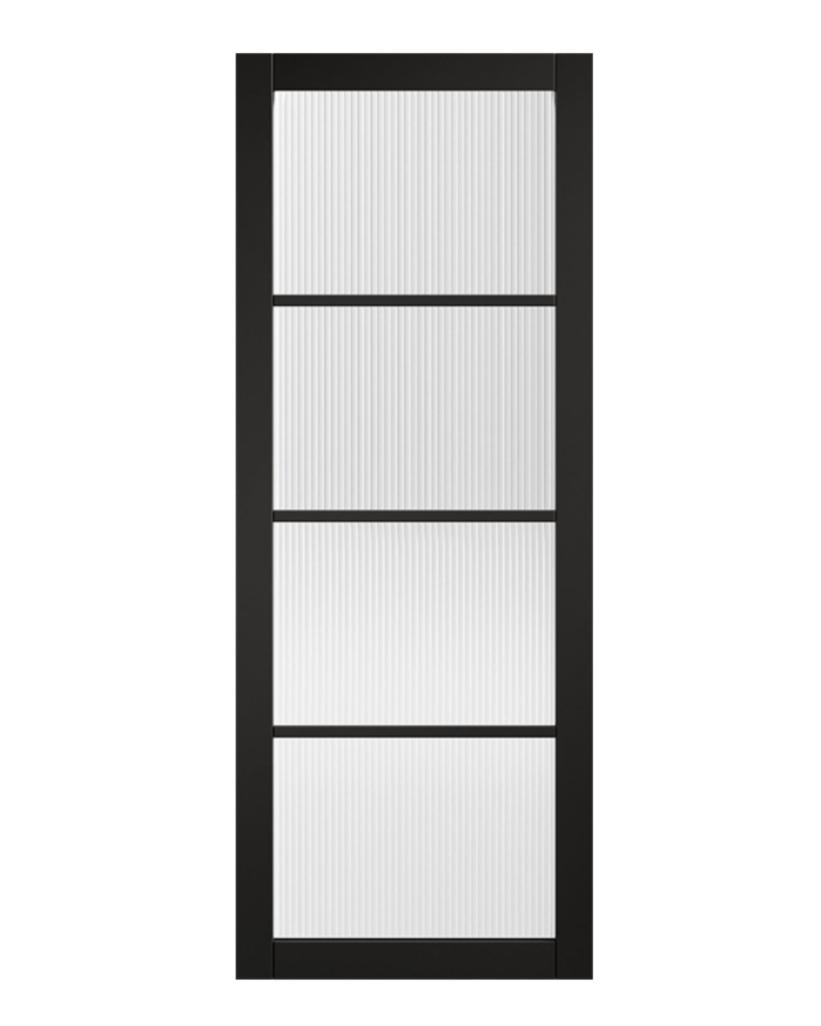 Soho Black 4 Panel Ribbed Internal Door