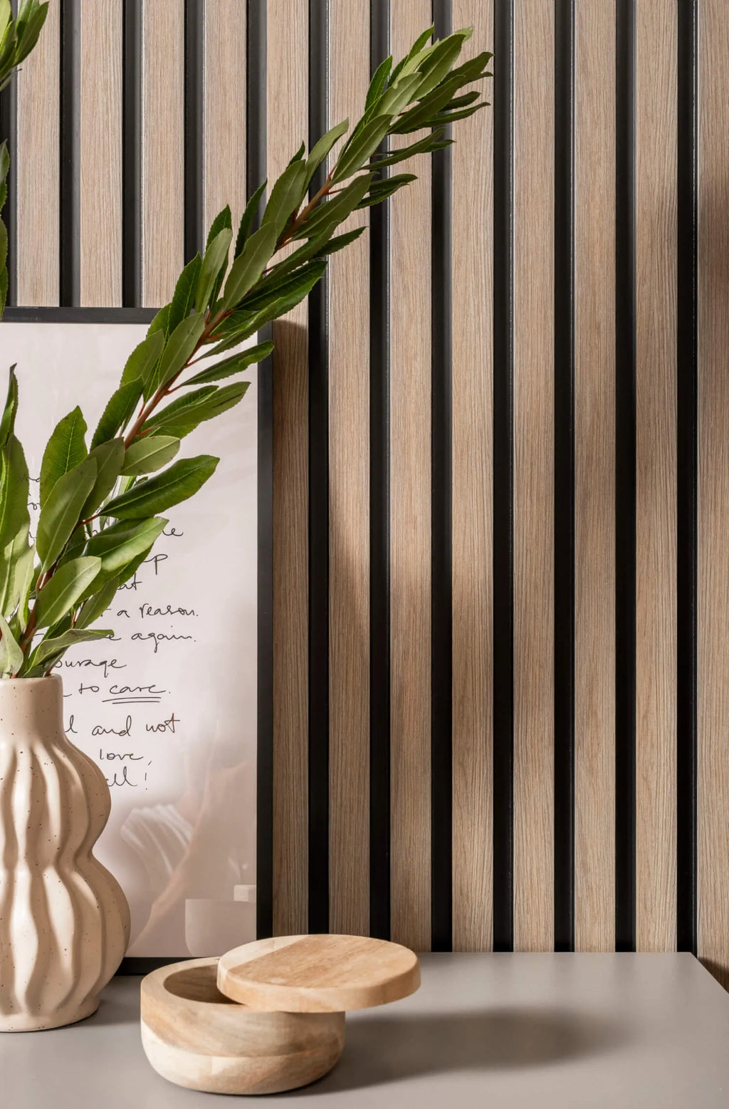 Waterproof Grey Oak Slat Wall Panels