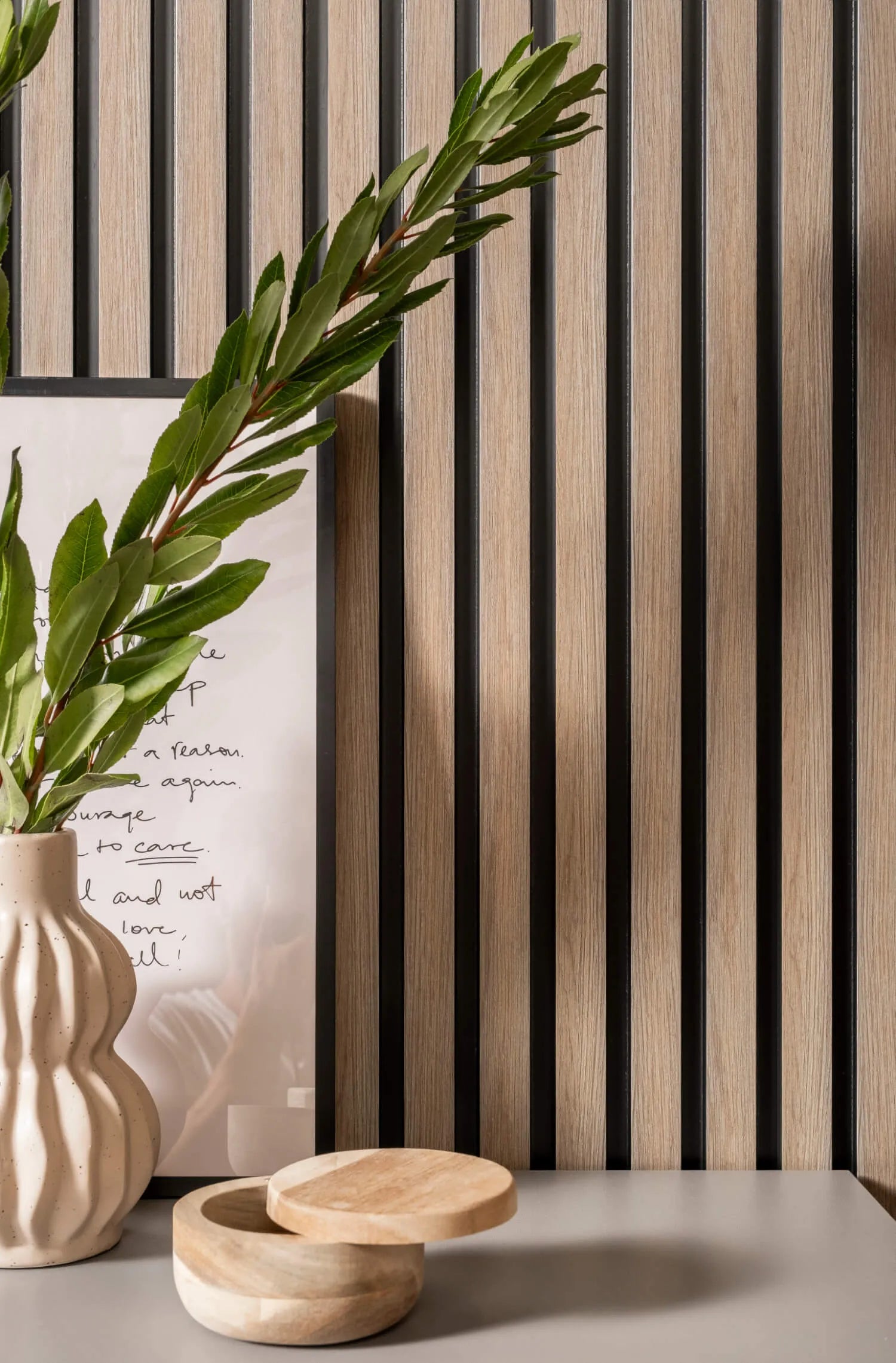Waterproof Oak Slat Panel Samples